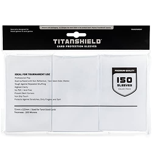 TitanShield (150 Hüllen) transparente Tarot-Größe Kartenhüllen Cover