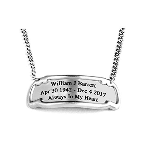 Customized Engraved Brass Name Tag for Cremation Urn, Hanging Name Tag for Adult urn for Human Ashes (Pewter)