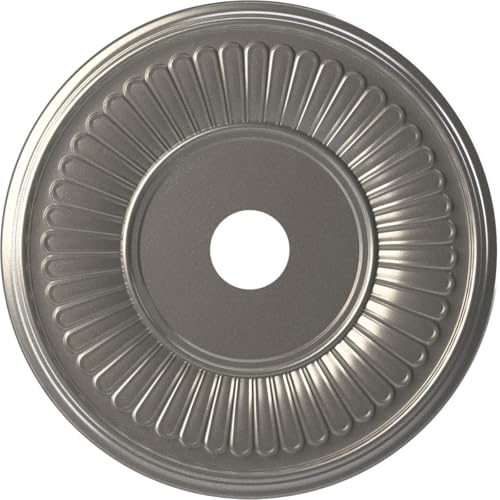 Ekena Millwork 22"OD x 3 1/2"ID x 1"P Berkshire Thermoformed PVC Ceiling Medallion (Fits Canopies up to 10 1/8"), Aged Dark Steel