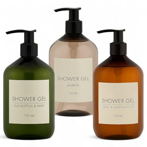 MIJOMA Duschgel 3er Set 750ml – Jasmin, Eukalyptus & Minze, Salbei & Sandelholz – Pflegedusche im Spender – sanft, aromatisch, vegan, unisex MIJOMA Duschgel 3er Set 750ml – Jasmin, Eukalyptus & Minze, Salbei & Sandelholz – Pflegedusche im Spender – sanft, aromatisch, vegan, unisex