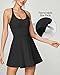 Heathyoga Tennis Dress with Built in Shorts and Bra for Women Summer Cut Out Twisted Golf Workout Athletic Dress Black