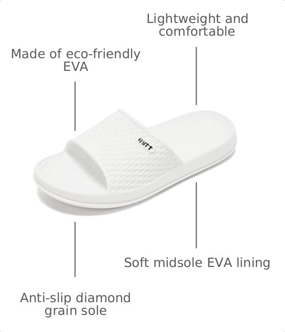 Image of Hasina Women's Shower Sandals Bathroom Slippers Non-Slip Indoor Home House Beach Shoes