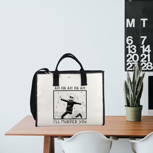 Bolso tote inspirado en JJK (Jujutsu Kaisen), regalo para fans del manga y anime, con frase 'I'll Murder You' miniatura 7
