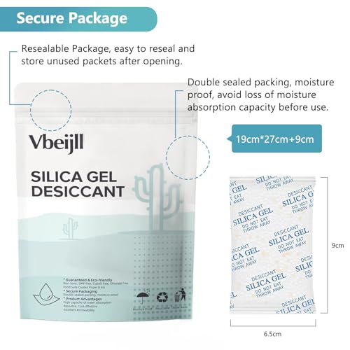 Image of 20 Gram (20 Pack) Color-Indicating Silica Gel Packets, Premium Food Grade Desiccant - Rechargeable Moisture Absorbers for Food Storage, Electronics, 3D Filament & Safes
