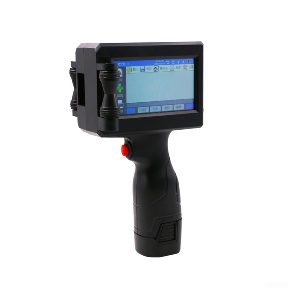 Stampante a getto d'inchiostro portatile Dispositivo di marcatura mobile 12.7mm Altezza di stampa per codice a barre Logo Testo Numero su Bottiglia Tubo Cavo Pietra Tessuto
