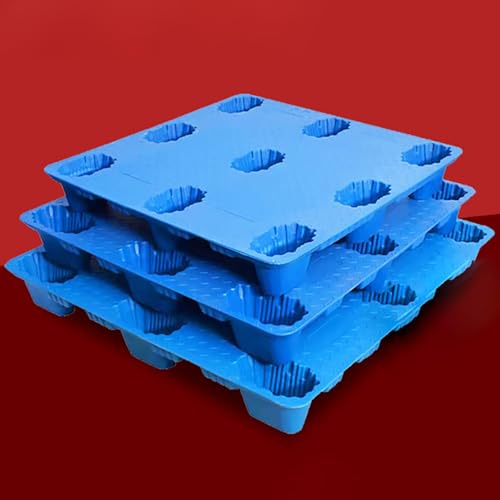 Lekka paleta z tworzywa sztucznego z otworami drenażowymi, antypoślizgowa powierzchnia, 140 x 120 x 15 cm, idealna do garażu, logistyki, supermarketu i wydajnych rozwiązań do przechowywania