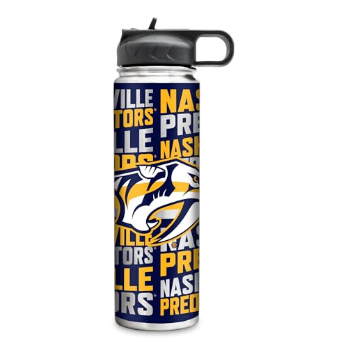 Rico Industries NHL Hockey Nashville Predators 22oz Stainless Steel Tumbler with Lid - Great For Coffee, Tea, Water or Cocktails