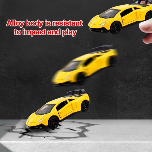Image of PLUSPOINT Diecast Metal Toy car Set Pack of 4 Pull Back Racers Alloy Die Cast Racing Cars for Kids High Speed Metal Toy Car Play Set for Children Best Gifts Toys for Boys