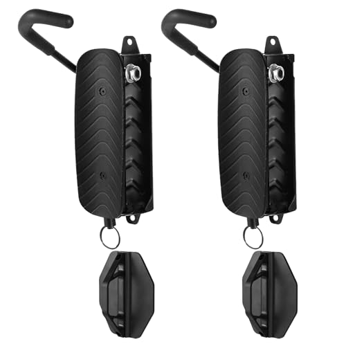 JCUKHA Swivel Bike Wall Mount, Vertical Bike Rack Garage, Bike Hangers for Garage Wall, Space Saving Wall Mount Bike Rack, Vertical Bick Rack Holds up to 66lbs for Home & Garage, Black, 2 Pack