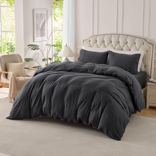PURE ERA Jersey Knit Duvet Cover Set 100% T-Shirt...