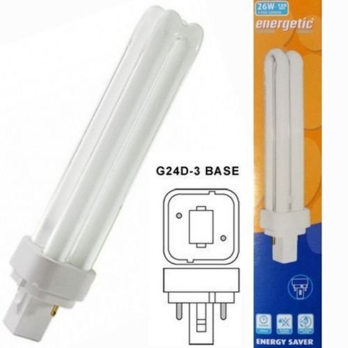 Energetic, G24d-3 - Bombilla de bajo consumo 26 W 2 pines 4200 K blanco frío PLC G24d3