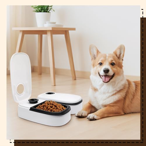 BIZOI Comedero Gato Automatico, Comedero automático para Gatos, Dispensador Auto con Temporizador de 48 Horas, Alimentador Auto para Dos Comidas Gatos, Perros, Hogar, Viajes - imagen 4