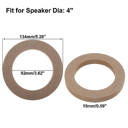 X AUTOHAUX 4" Universal Wooden Car Speaker Mounting Spacer Rings Adapter by X AUTOHAUX - Used condition - Image 3