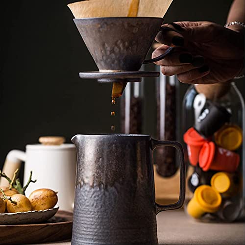 YZDKJDZ Handgefertigte Pour Over-Kaffeemaschine, Keramik-Kaffeemaschine-Tropfer und Dekanter, 1-2 Tassen Home Office… – Bild 3