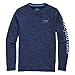 Vineyard Vines On-The-Go Whale Outline Long-Sleeve Harbor Performance Tee, Nautical Navy Heather, X-Small