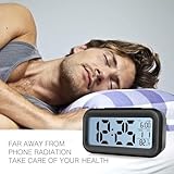 DTL Digital Alarm Clock LED Display with Temperature Big LCD Digit Display Larger LCD Backlit Display Snooze Smart Brightness Sensor for Bedroom Home Office and Travel - Image 8