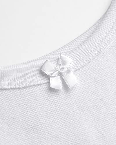 image for Rene Rofe Girls Camisole - 6 Pack 100% Cotton Tank Tops for Girls, Whi