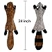 Sesyomr No Stuffing Dog Toys with Squeakers, Durable Stuffingless Plush Squeaky Dog Chew Toy Set,Crinkle Dog Toy for Medium and Large Dogs, 5 Pack（Squirrel Raccoon Fox Skunk and Penguin）, 24Inch