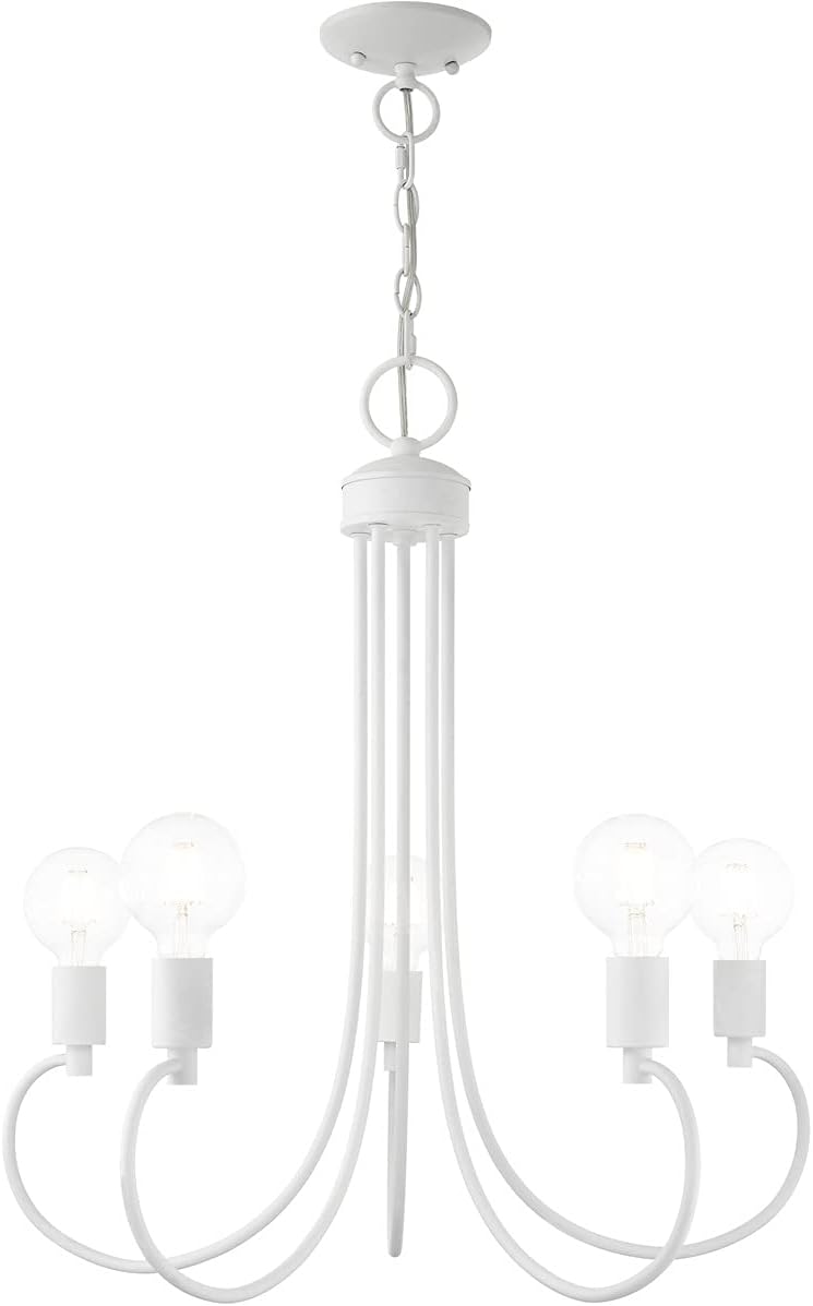 Livex Lighting 42925-03 5 Light White Chandelier