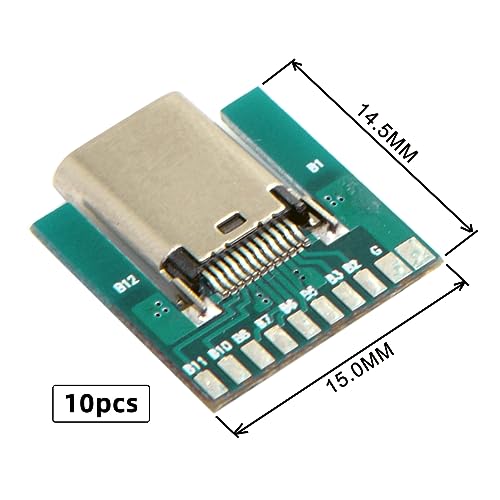 CY Connector 10pcs USB-C Receptacle DIY 24pin USB 3.1 Type C Female Socket Connector SMT type with PC Board - Image 4