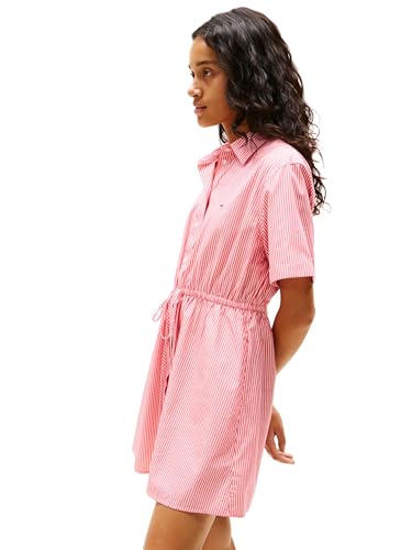 Image of Tommy Jeans Women's Casual Shirt Dress with Mini Stripe