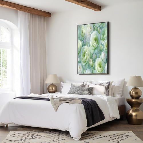 Tableau décoration murale imprimé rose verte de qualité supérieure
