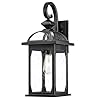 Zeyu 22 inch outdoor wall light sconce large exterior wall light fixture for house porch die cast aluminum with seeded glass black finish zd100b m bk  urban country home decor