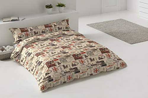 PimpamTex u0096 Juego de Funda Nórdica para Edredón + Fundas Almohada para Cama u0096 (260_x_240_cm, Vintage)