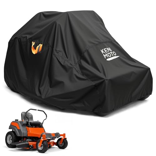 KEMIMOTO 600D Waterproof Zero Turn Lawn Mower Cover with Reflective Straps