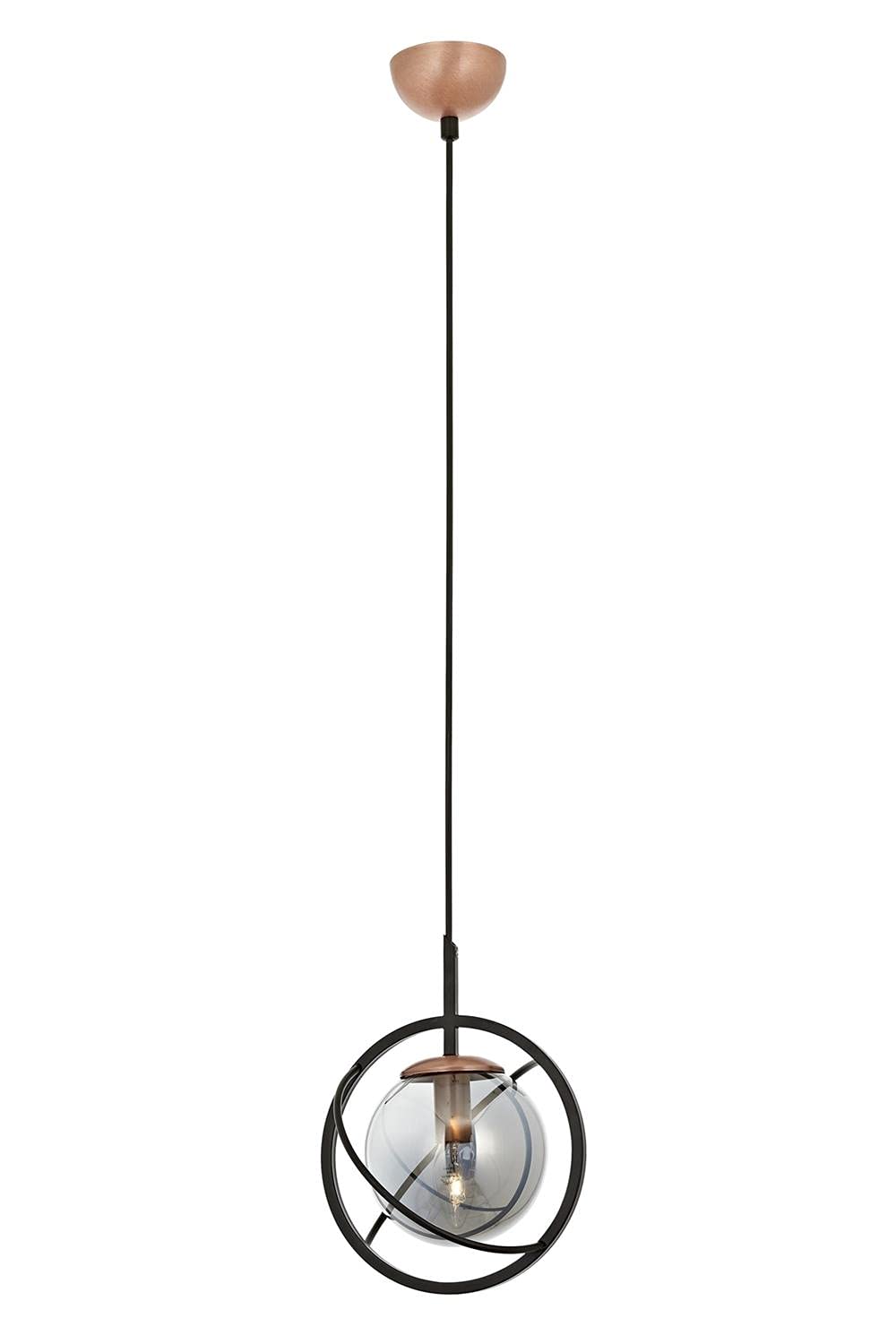 Avonni AV-60291-1BSY Siyah Boyalı Modern Avize E14 Metal Cam 22cm