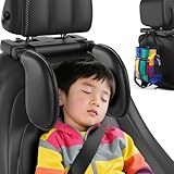 最安!EPOCHHIKE U字型ヘッドレスト 車用ネックピロー 低反発 日本特許設計 取付簡単工具不要 ジュニアシート対応 子供から大人まで兼用 頭首姿勢サポート 睡眠姿勢調整 PUレザー(ブラック)