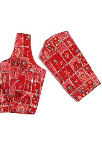 Image of Soch Womens Georgette Floral Print Padded Blouse with Zari