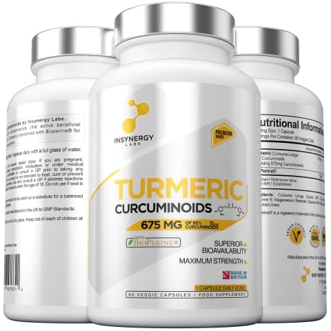 Ultra Premium Pure Turmeric Extract Capsules | Highest Strength in The UK | Pure Turmeric Curcumin Capsules and Black Pepper (Bioperine) | 3 Month Supply Vegan Capsules Cover