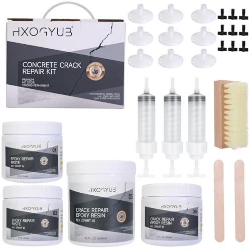 HXOGYUB Concrete Foundation Crack Repair Kit, with Automatic Injector, High Performance, Filler for...