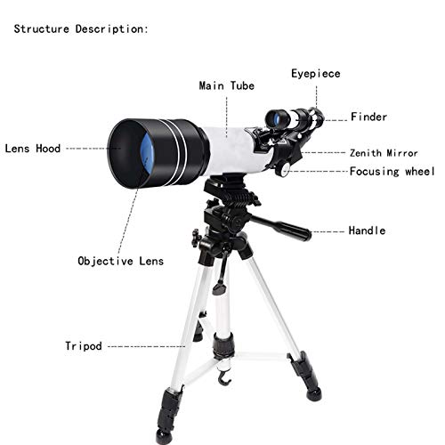 Telescopio refractor 70 mm para astronomía con trípode y accesorios miniatura 2