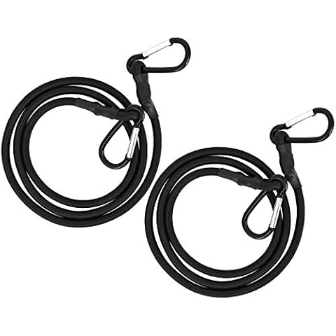 RIO Direct Elastic Bungee Cords with Carabiner Hooks, 36" Heavy Duty Bungee Rope Straps Latex Lashing Straps, Tie Down Straps For Tents, Cargo, Tarp, Car, Luggage, Kayak Boat, Camping RVs - Pack of 2 Cover