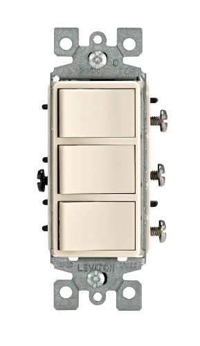 Interrupteur AC combiné unipolaire 15A 120V Leviton 1755-T Decora amande