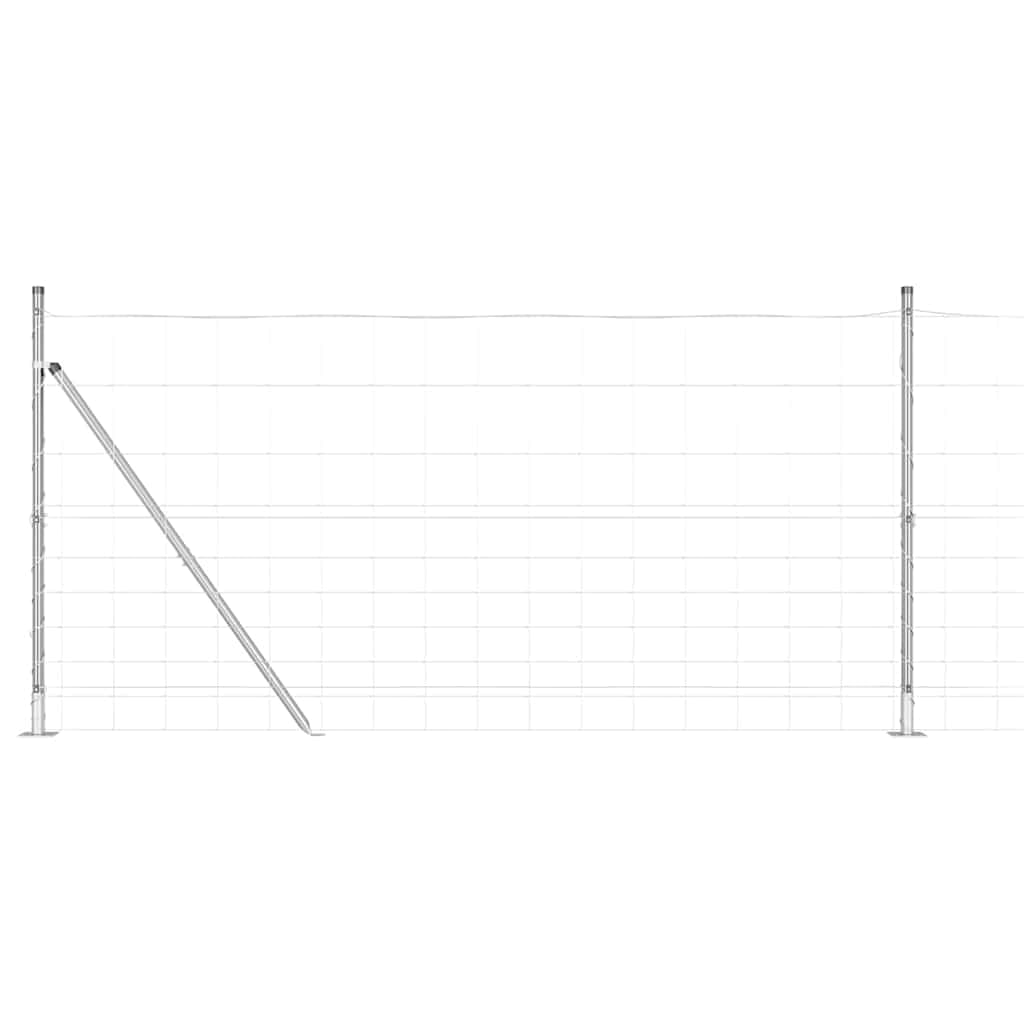 Poste de valla galvanizado, 50 x 1 m, acero galvanizado, para jardín y terraza