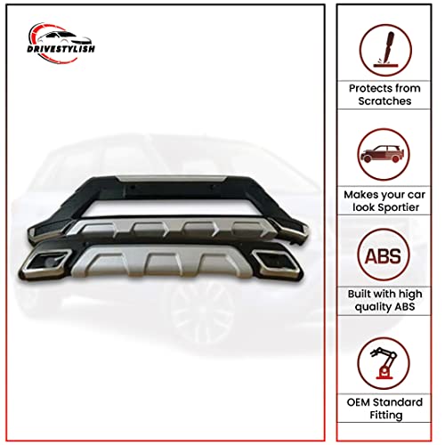 Image of Drivestylish Acrylonitrile Butadiene Styrene (ABS) Front & Rear Bumper Protector Guard for Toyota Urban Cruiser