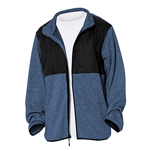 Arcthlex Men's Lightweight Jacket With Full Zipper Classic Color Block Casual Jackets Three Pockets For Hiking Nights Morning Blue Medium #TOP14