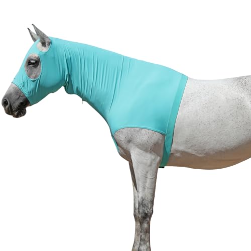 Gallopoff Capucha Elástica con Cremallera para Caballo, Ideal para Proteger el Cuello y la Cabeza con Comodidad