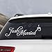 Just Married Auto Adesivi Vetro Decalcomania in Vinile Just Married Auto Adesivi Vetro Decalcomania in Vinile per Decorazioni Nozze, Bianco