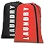 Laundry Bags with Strap (Black + Red)