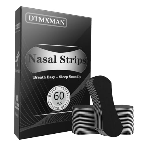 DtMxMan Nasal Strips for Breathing (60 Count) - Nose Strips for Snoring & Sleeping, Improve Athletic Performance, Instant Reduces Nasal Congestion - Universal Fit, Extra Strength