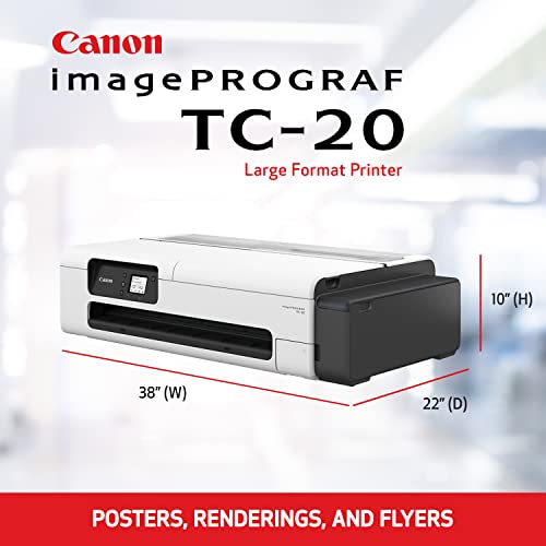Canon Imageprograf Tc-20 24" Large Format Poster & Plotter Printer - Automatic Roll & Cut Sheet Paper Feeder, Ships With 280Ml Of Ink - Usb, Wi-Fi, Lan #TOP1