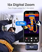 Wärmebildkamera P1 für iPhone 15/16 und Android Infrarot Kamera 320x240 Razor-Sharp X³ Auflösung, Wärmebildkameras für Haus-Inspektion 15x Zoom, Blau – Ansicht 5