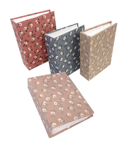 Lagiwa Lot de 4 Albums photos Thème Fleurs assortis capacité de rangement 100 photos 10 cm X 15 cm par album
