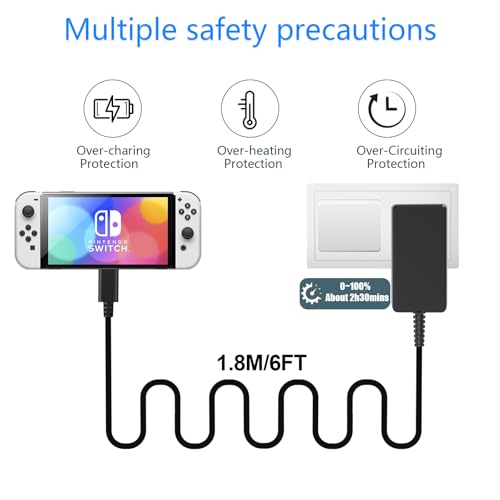 image for Deummiu Charger for Nintendo Switch,45W GaN USB C Charger for Switch w