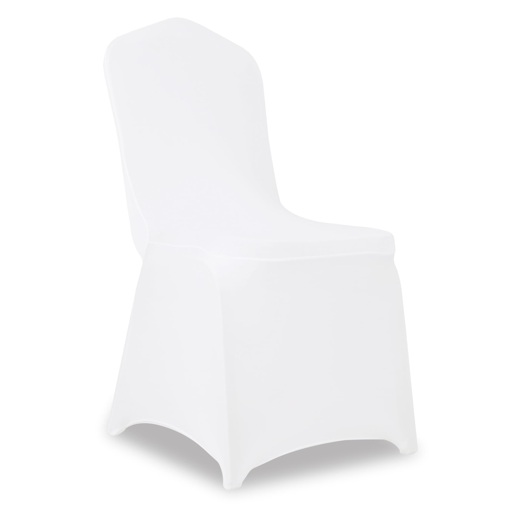 JALANCY 1 Pack White Stretch Polyester Spandex Chair Covers Universal Washable Removable Chair Slipcovers Protector for Wedding Banquet Events Party Dining Decoration