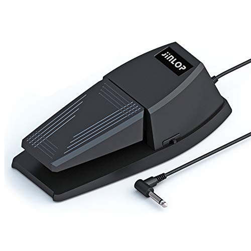 Jinlop Sustain Pedal，Keyboard Piano Pedal With Polarity Switch For Electronic Keyboards，Digital Pianos， Midi Keyboards And More #TOP20